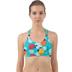 Pop Art Style Citrus Seamless Pattern Back Web Sports Bra by Pakemis