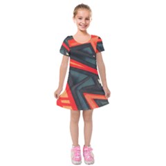 Graffiti Detail Wallpaper Texture Background Kids  Short Sleeve Velvet Dress by Pakemis