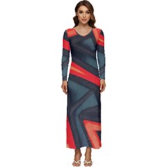 Graffiti Detail Wallpaper Texture Background Long Sleeve Velour Longline Maxi Dress by Pakemis