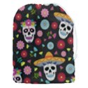 Day Dead Skull With Floral Ornament Flower Seamless Pattern Drawstring Pouch (3XL) View1