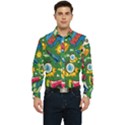 Pop Art Colorful Seamless Pattern Men s Long Sleeve Pocket Shirt  View1