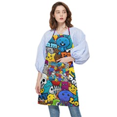 Graffiti Characters Seamless Pattern Pocket Apron by Pakemis