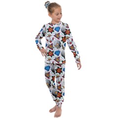 Full Color Flash Tattoo Patterns Kids  Long Sleeve Set  by Pakemis