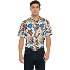 Full Color Flash Tattoo Patterns Men s Short Sleeve Pocket Shirt  by Pakemis