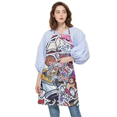 Vintage College Colorful Seamless Pattern Pocket Apron by Pakemis