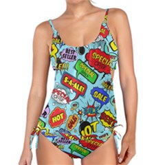 Comic Bubbles Seamless Pattern Tankini Set by Pakemis