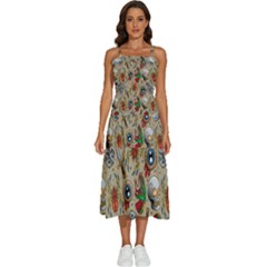 Tattoo Pattern Sleeveless Shoulder Straps Boho Dress by Pakemis