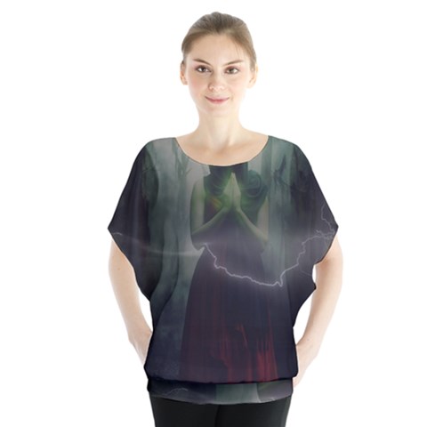 Beautiful Girl Batwing Chiffon Blouse by Sparkle