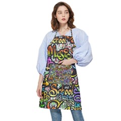 Graffiti Word Seamless Pattern Pocket Apron by Pakemis