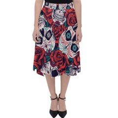 Vintage Day Dead Seamless Pattern Classic Midi Skirt by Pakemis
