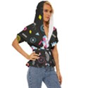 Memphis Design Seamless Pattern Lightweight Drawstring Hooded Top View3