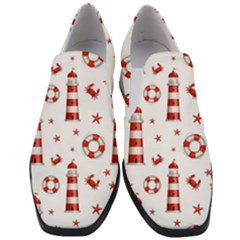 Nautical Seamless Pattern Women Slip On Heel Loafers by Pakemis