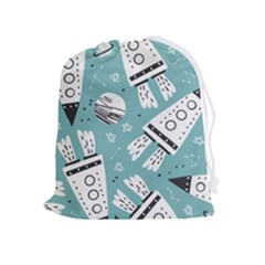 Cute Seamless Pattern With Rocket Planets Stars Drawstring Pouch (xl) by Pakemis
