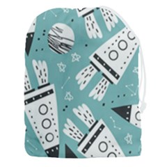 Cute Seamless Pattern With Rocket Planets Stars Drawstring Pouch (3xl) by Pakemis