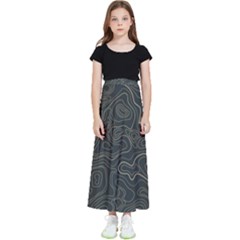 Damask-seamless-pattern Kids  Flared Maxi Skirt by Pakemis