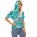 Sea-waves-seamless-pattern Lightweight Drawstring Hooded Top View3