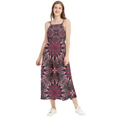 Seamless-pattern-with-flowers-oriental-style-mandala Boho Sleeveless Summer Dress by Pakemis