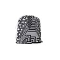 Black and white Drawstring Pouch (Small) View2
