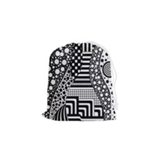 Black And White Drawstring Pouch (small) by gasi