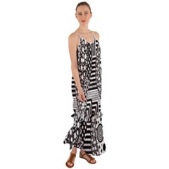 Black And White Cami Maxi Ruffle Chiffon Dress by gasi