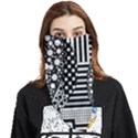 Black and white Face Covering Bandana (Triangle) View1