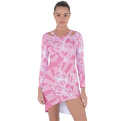 Pink Zendoodle Asymmetric Cut-out Shift Dress by Mazipoodles