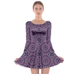 Kaleidoscope Scottish Violet Long Sleeve Skater Dress by Mazipoodles