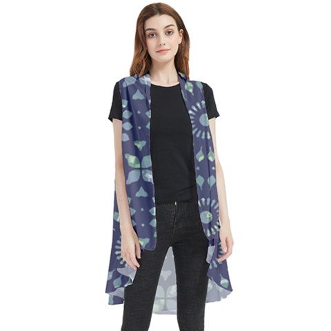 Kaleidoscope Deep Purple Sleeveless Chiffon Waistcoat Shirt by Mazipoodles