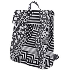 Black And White Design Flap Top Backpack by gasi