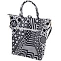 Black and white design Buckle Top Tote Bag View2