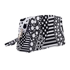 Black And White Design Wristlet Pouch Bag (medium) by gasi