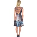 Water Waterfall Nature River Lake Planet Fantasy Capsleeve Midi Dress View2