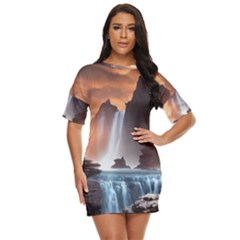 Water Waterfall Nature River Lake Planet Fantasy Just Threw It On Dress by Uceng