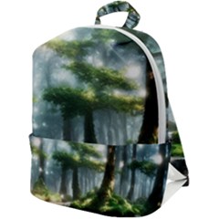 Forest Wood Nature Lake Swamp Water Trees Zip Up Backpack by Uceng