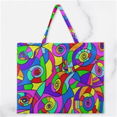 Colorful Stylish Design Zipper Large Tote Bag by gasi