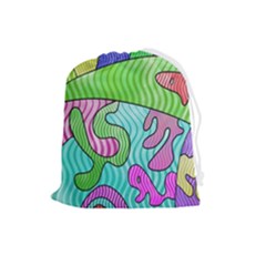 Colorful Stylish Design Drawstring Pouch (large) by gasi