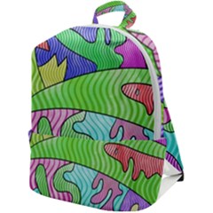 Colorful Stylish Design Zip Up Backpack by gasi
