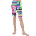 Colorful pattern Kids  Mid Length Swim Shorts View1