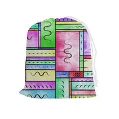 Colorful Pattern Drawstring Pouch (xl) by gasi
