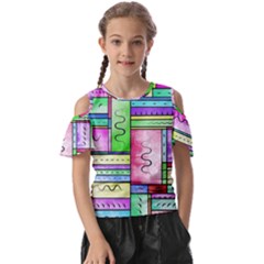 Colorful Pattern Kids  Butterfly Cutout Tee by gasi