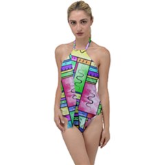 Colorful Pattern Go With The Flow One Piece Swimsuit by gasi