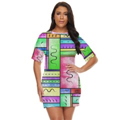 Colorful Pattern Just Threw It On Dress by gasi