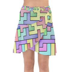Colorful Stylish Design Wrap Front Skirt by gasi