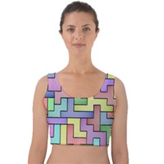 Colorful Stylish Design Velvet Crop Top by gasi