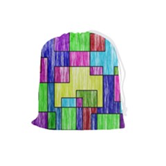 Colorful Stylish Design Drawstring Pouch (large) by gasi