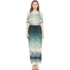 Sparkle Lotus Draped Sleeveless Chiffon Jumpsuit by Sparkle