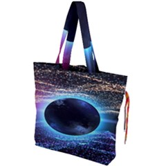 Digitalgalaxy Drawstring Tote Bag by Sparkle