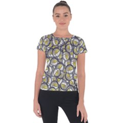 Gong Instrument Motif Pattern Short Sleeve Sports Top  by dflcprintsclothing