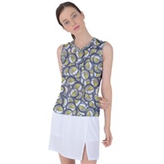 Gong Instrument Motif Pattern Women s Sleeveless Sports Top by dflcprintsclothing