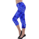 Abstract Tech Modern Pattern Lightweight Velour Capri Leggings  View3